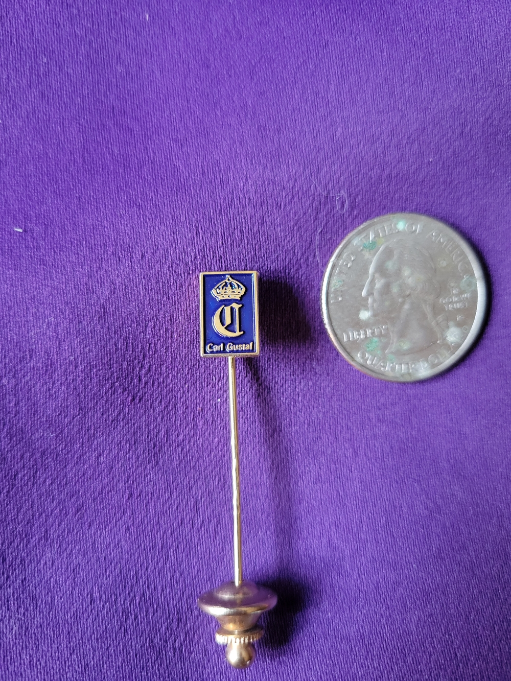 Blue Enamel Stick Pin - Men's Jewelry RARE VINTAGE
